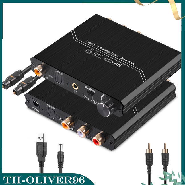 Li 192khz Dac Digital To Analog Audio Converter การควบคุมระดับเสียง Optical Coaxial To Analog Audio Adapter Switcher