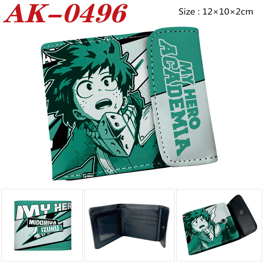 My Hero Academia สีการ ์ ตูน PU หนังเด ็ กปกปิดหัวเข ็ มขัดกระเป ๋ าสตางค ์ สั ้ นกระเป ๋ าเงินเหรียญนักเรียน