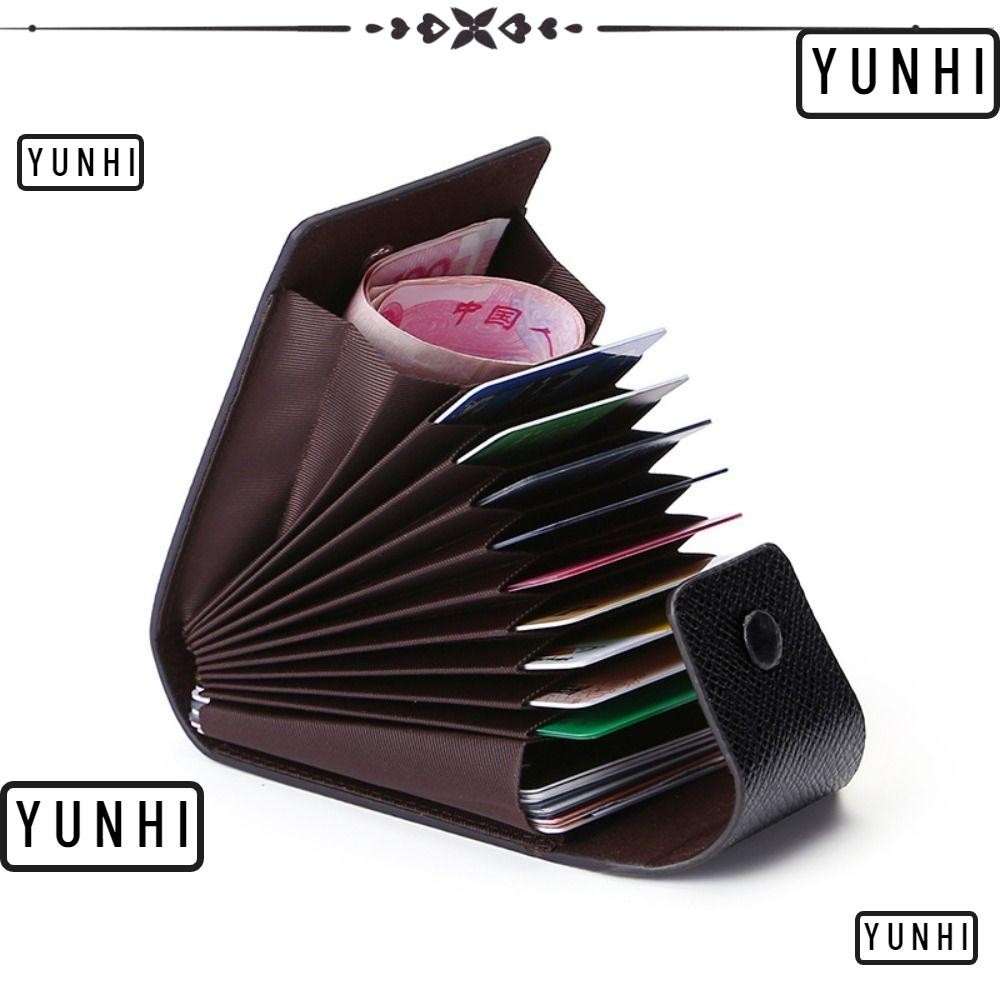 Yunhi Mens Mini Card Wallet, หนังสีทึบผู ้ ถือบัตร Bag, Anti-theft กระเป ๋ าใส ่ เหรียญ Multi-slot Organ กระเป ๋ าใส ่ บัตร