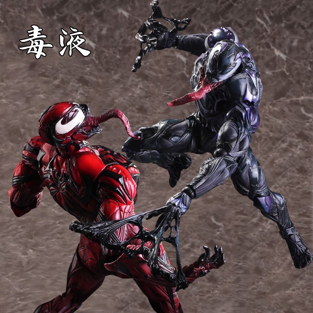 ของขวัญ Spiderman เครื ่ องประดับ Spiderman Venom Action Figure ตุ ๊ กตารูปสีแดง Marvel สีดํา pa รุ ่ นดัดแปลง