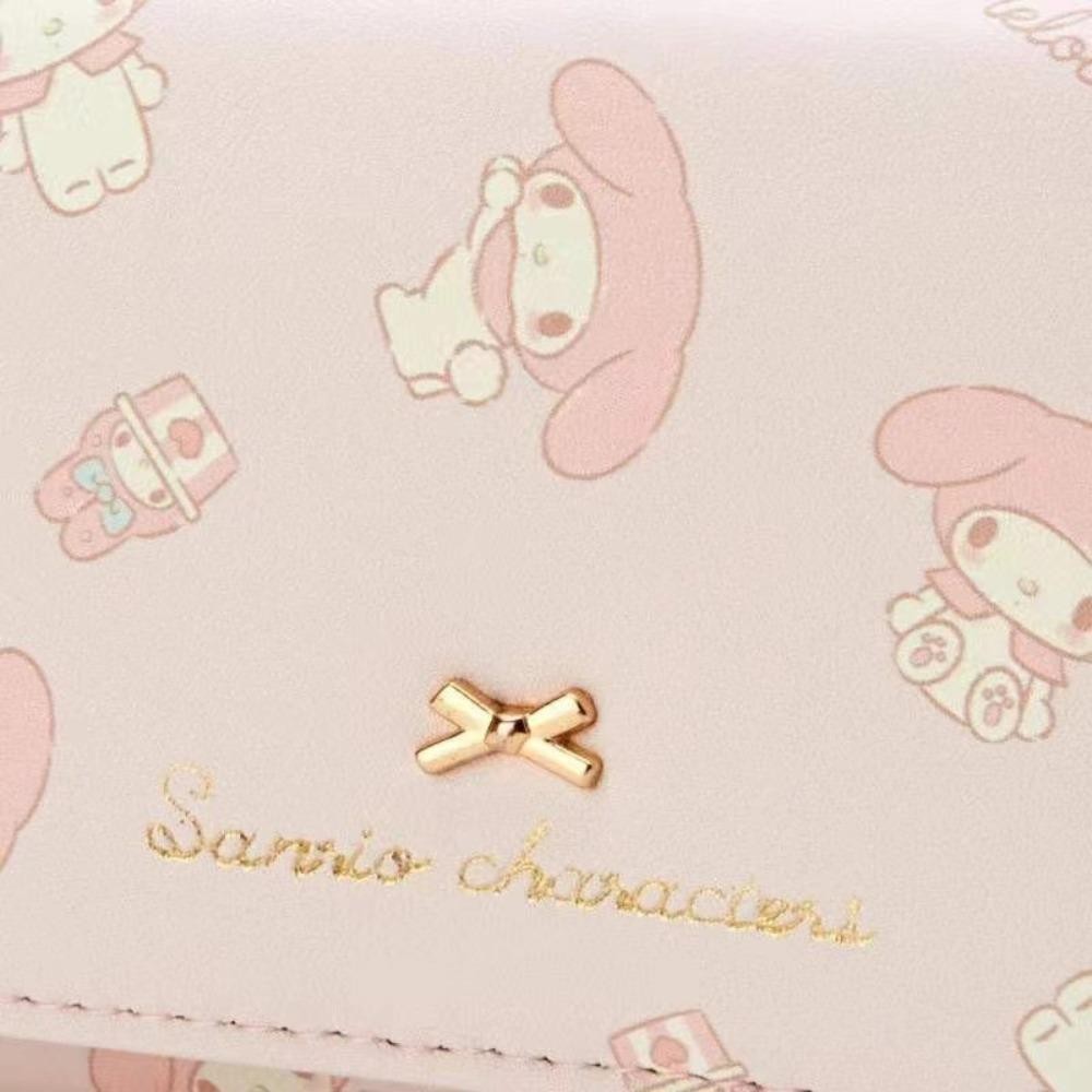 SANRIO ฤดูร้อนกระเป๋าเงิน,หนัง ปู่ กระเป๋าใส่เหรียญสามพับ,อเนกประสงค์ ซานริโอ สวัสดี คิตตี้ คุโรมิ มายเมโลดี้ ปลอบโยน พื้นผิวกระเป๋าสตางค์สั้นผู้หญิง