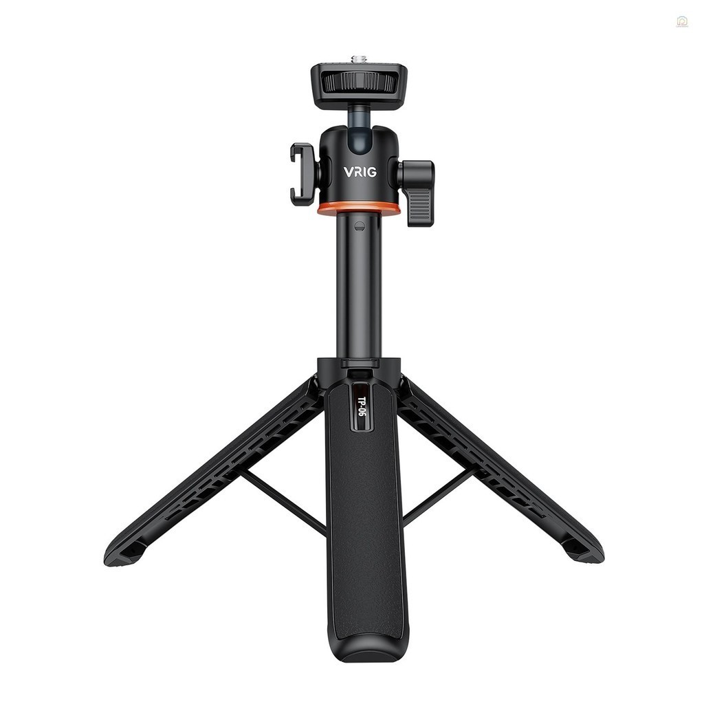 Vrig TP-06 ไม้เซลฟี่แบบพกพาขาตั้งขาตั้งกล้องอลูมิเนียมพร้อมสกรู 1/4 นิ้วรองเท้าเย็น Mount 360° หัวบอลหมุนได้ 55ซม./21.6ใน สูงสุด ความจุโหลดสูง 1.5 กก. สําหรับ Vlog Live S