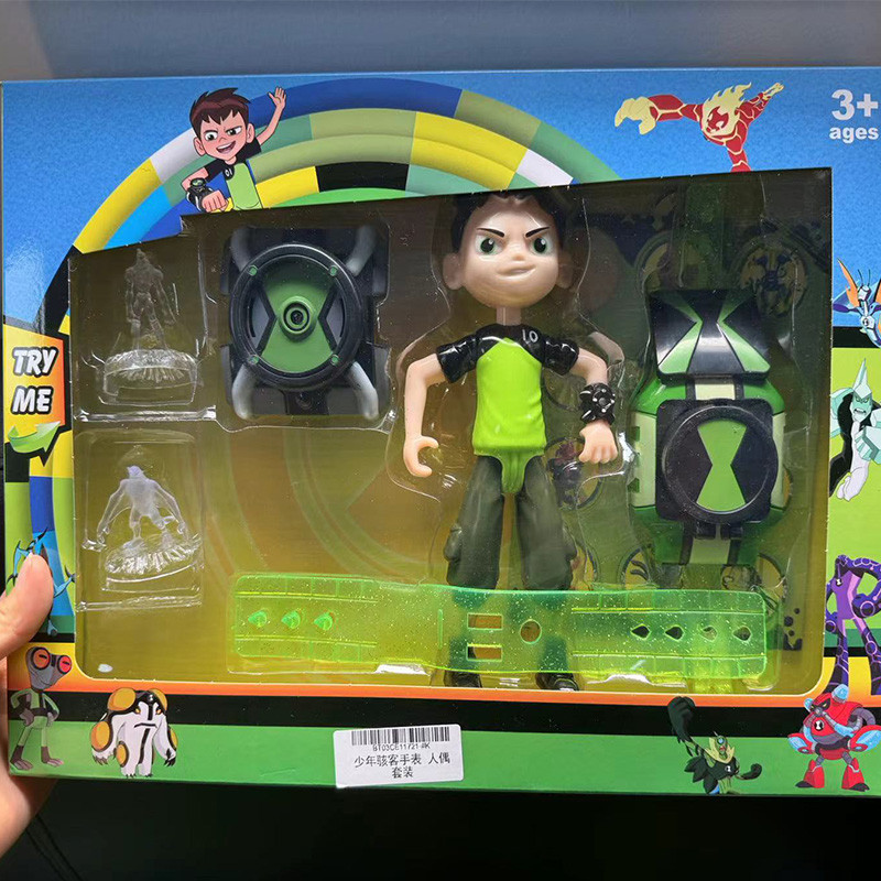 9pcs Ben 10 ชุดตุ๊กตารูป Omnitrix นาฬิกาของเล่น Ben 10 Alien Force Omnitrix มัลติฟังก์ชั่นนาฬิกาเด็กสําหรับของขวัญ