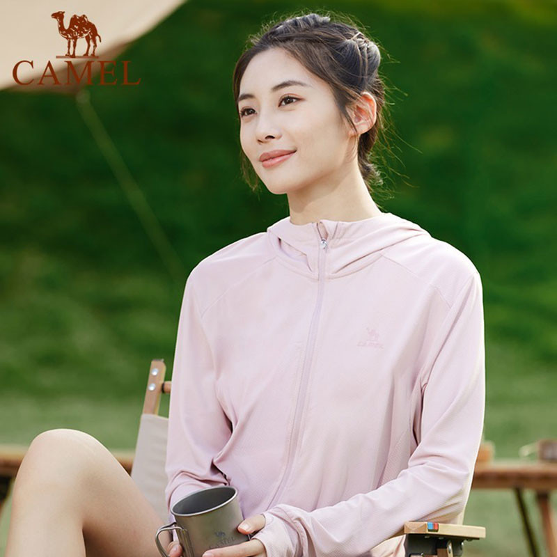 อูฐกันแดดผู้หญิงผ้าไหมน้ําแข็งแห้งเร็วเสื้อผ้าผิวเสื้อป้องกันรังสียูวีเสื้อผ้าป้องกันแสงแดดกลางแจ้ง ราคา ถูกที่สุด ดีลบีเคเค แกลเลอรีภาพที่ 3