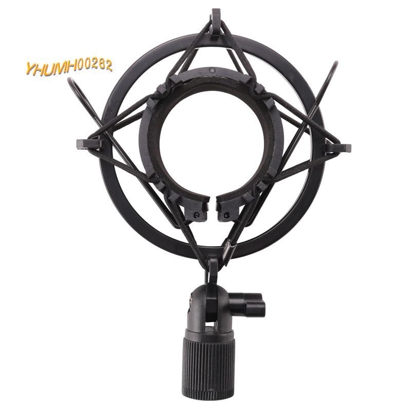 【yhumh00262 】Universal 3kg Bearable Load Mic Microphone Shock Mount Clip Holder Stand Radio Studio Sound Recording Bracket สีดํา Professional