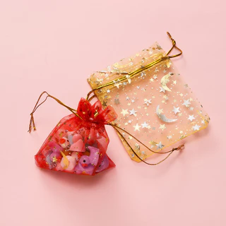St.Kunkka Organza Drawstring ถุงของขวัญ 10/50 ชิ้น 9x12 ซม.กระเป๋าเครื่องประดับงานแต่งงาน Candy Favor