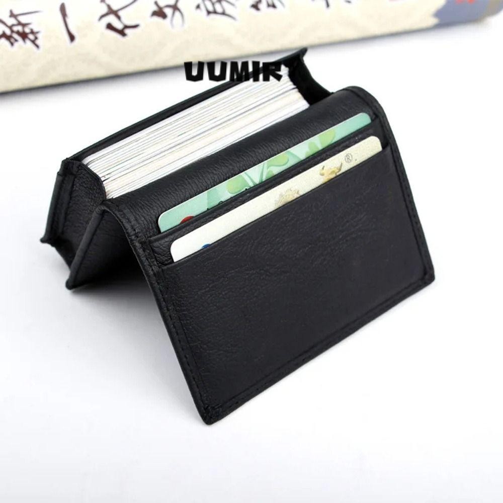 UUMIR กระเป๋าใส่นามบัตร หนังวัวแท้ อเนกประสงค์ สําหรับผู้ชาย