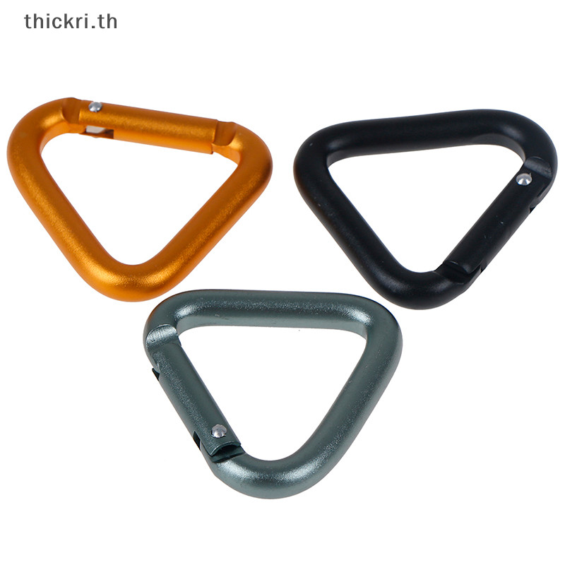 Tt 1PC สามเหลี่ยม Carabiner ตั้งแคมป์กลางแจ้งพวงกุญแจเดินป่ากาต้มน้ําหัวเข็มขัด Snap คลิป PL