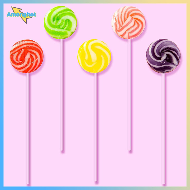 Amonghot> 100 ชิ้นเค้ก Lollipop Stick อะคริลิคแท่งใสเค้กพลาสติก Topper เครื่องมือแม่พิมพ์ใหม่