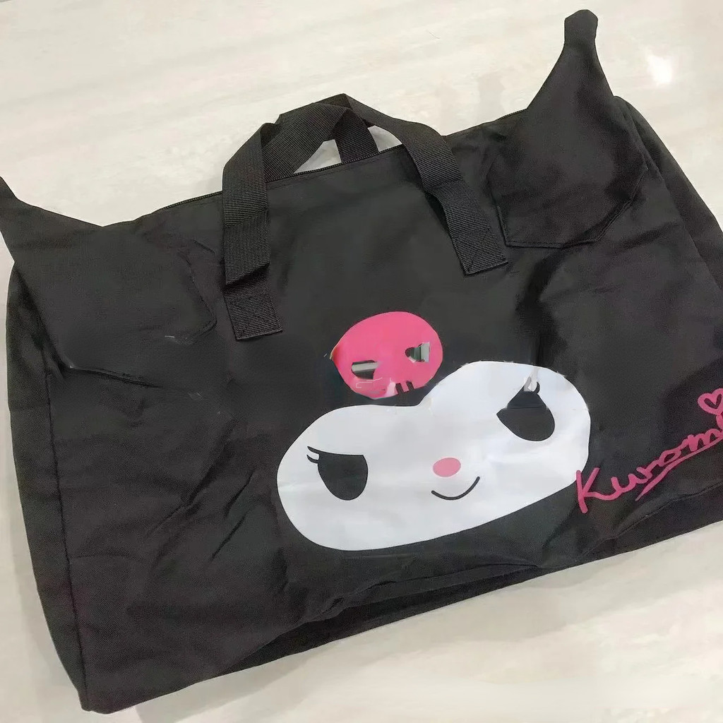 Sanrio Hello Kitty Cinnamoroll การ์ตูนพับกระเป๋าเดินทางผู้หญิง Carry-on Duffel กระเป๋า Crossbody กระเป๋าปรับรถเข็น