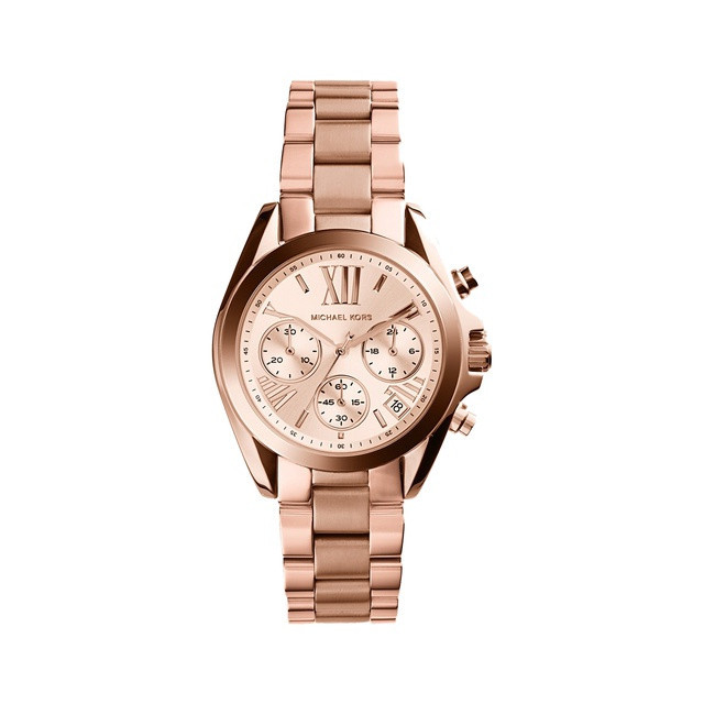 MICHAEL KORS นาฬิกาข้อมือผู้หญิง รุ่น MK5799 36mm Mini Bradshaw Chronograph - Rose Gold MK5798 MK617