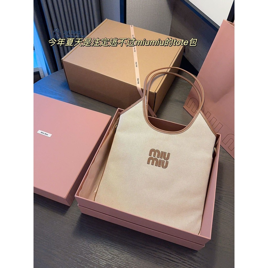 Mi-new กระเป๋าผ้าแคนวาส ความจุขนาดใหญ่ เหมาะสําหรับช้อปปิ้ง แฟชั่นช้อปปิ้ง (พร้อมกล่อง)