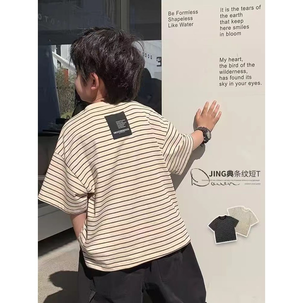 【พร้อมส่ง】【Boy Tshirt】เสื้อยืดแขนสั้น ผ้าฝ้าย 100% ทรงหลวม พิมพ์ลาย (1-14 ปี) แฟชั่นสไตล์เกาหลี สําหรับเด็กผู้ชาย
