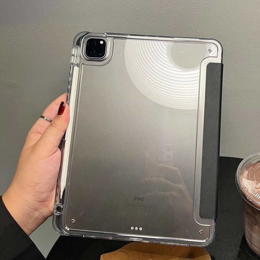 ปากกาสําหรับ iPad pro 11 กรณี M4 2024 หนัง Pu อะคริลิคด้านหลังสําหรับ iPad Air 11 M2 air6 11 นิ้ว A2