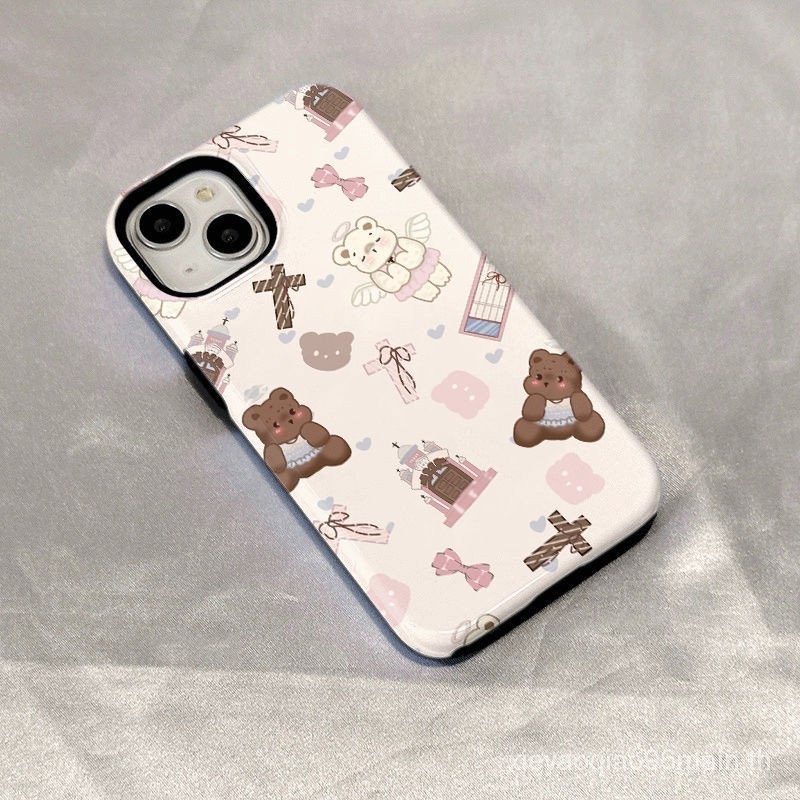 Graffiti Bear Premium เข้ากันได้กับ iPhone15promax/14plus รวมทุกอย่าง 13pro กันกระแทก 12/11x/xr ฟิล์