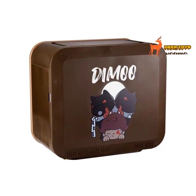 Dimoo Tonight No Sleeping TV Luminous Figure Display Box POPMART POPMART ตกแต ่ งเดสก ์ ท ็ อป