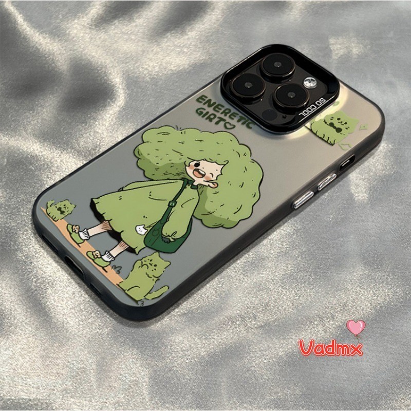คู่น่ารักเคสโทรศัพท์สําหรับvivo Y28s Y03 Y200 Y200i Y38 T3X 5G V30 V29 Lite IQOO Z9 Turbo Z9X Z8 X100 Ultra Hardการ์ตูนแมวฝาครอบโทรศัพท์สีเขียวพลังงานแมวสาวAnti-Fallกรณี