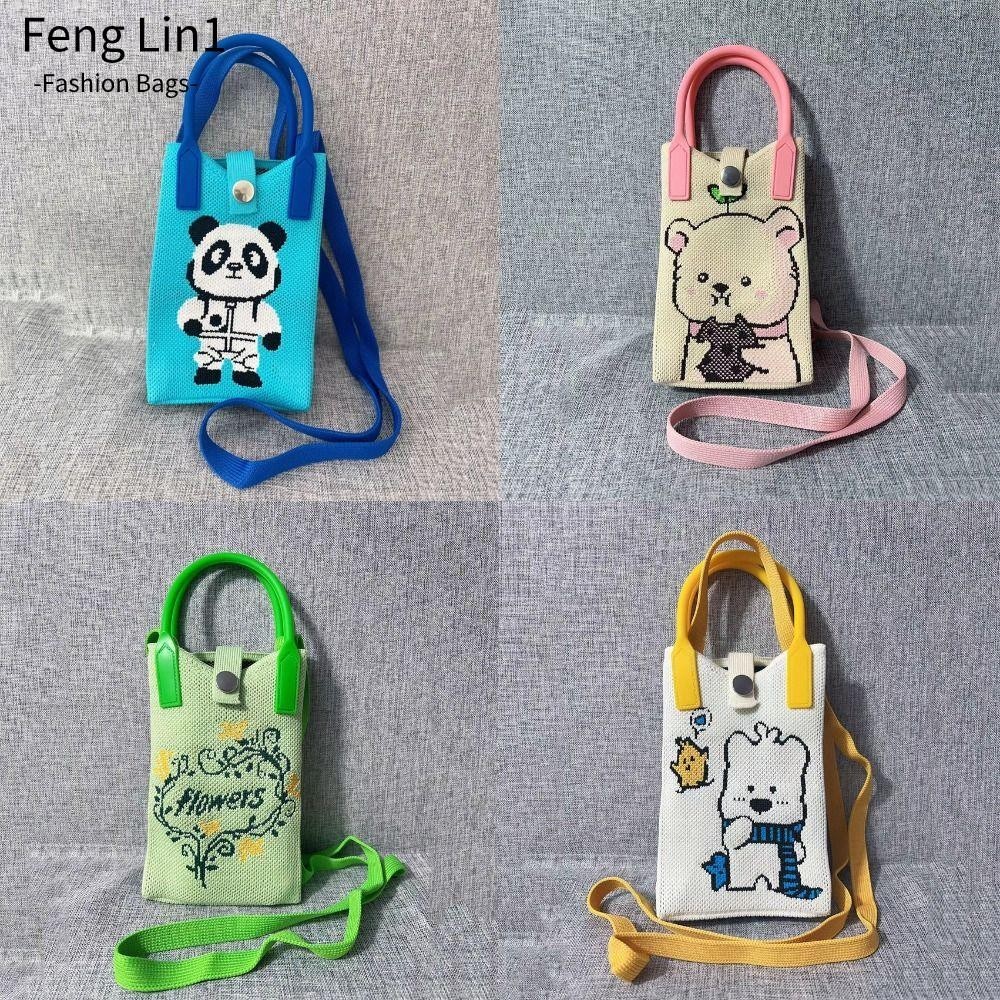 FENGLING กระเป๋าถือถักน่ารักขนาดมินิแฮนด์เมด