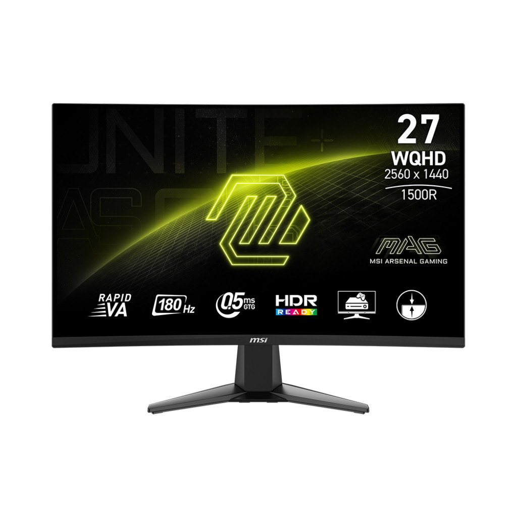 MSI Monitor Curved MAG 27CQ6F 27" VA, 2K WQHD, 180Hz (0.5ms, DP, HDMI) DCI-P3 80%,SRGB 105% ประกันศู