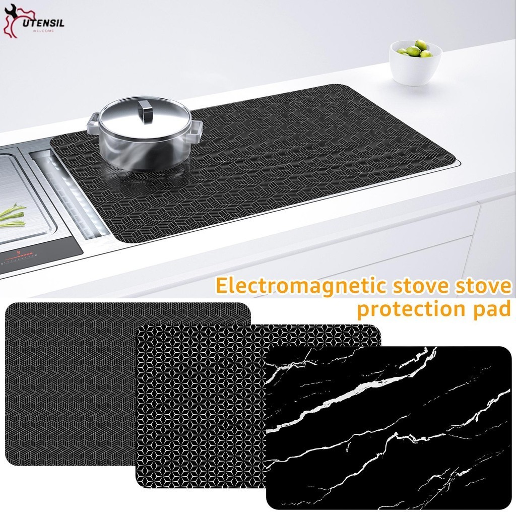 Induction Cooktop Mat ซิลิโคนเตาแม่เหล็กไฟฟ้าครอบคลุมความร้อน Induction Cooktop Protector ลื่น Cooktop Scratch Protector สําหรับเตาแม่เหล็กไฟฟ้า SHOPSBC8278