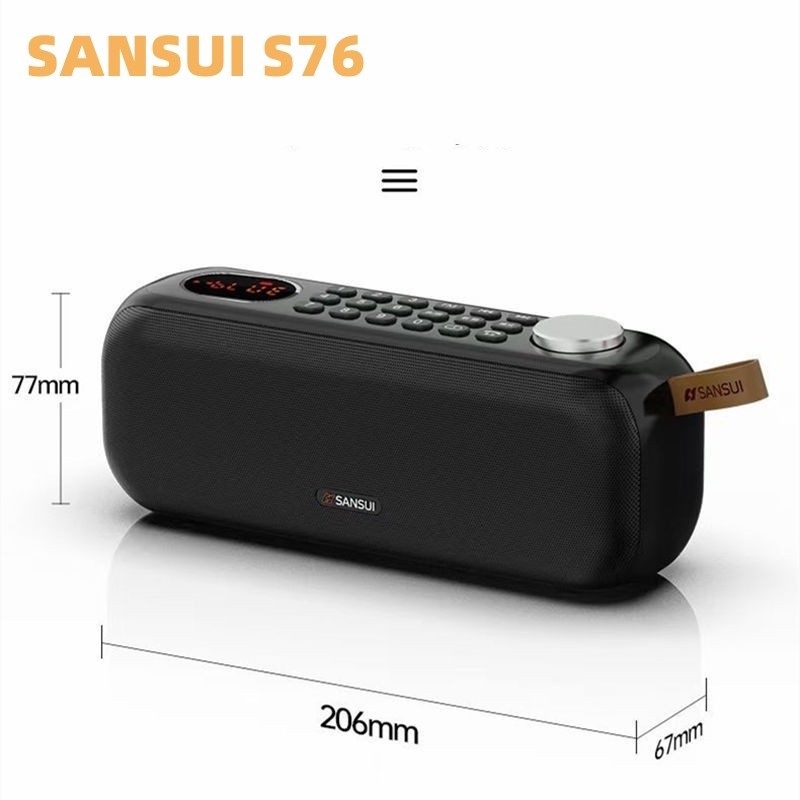 Sansui F76 ลําโพงบลูทูธพร้อมหน่วยความจําเบรกพอยต์มัลติฟังก์ชั่น วิทยุ FM ปริมาณลูกบิดเครื่องเล่น USB