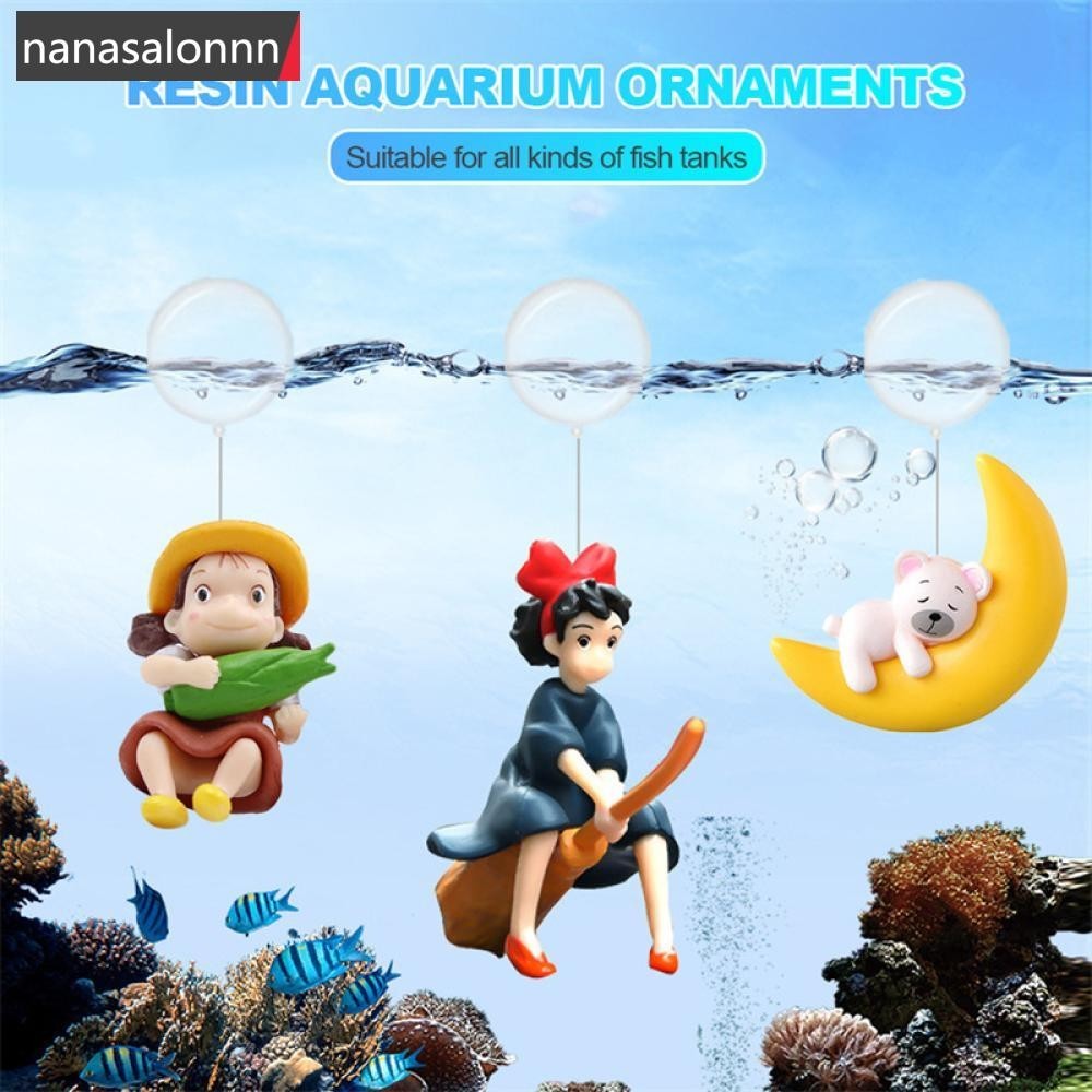 Nanasn| 1ชิ้นการ์ตูนลอยพิพิธภัณฑ์สัตว์น้ําเครื่องประดับอุปกรณ์เสริมที่น่าสนใจอะนิเมะรูปตกแต่งถังปลาภูมิทัศน์ตกแต่งของเล่น ฉ1เจ6
