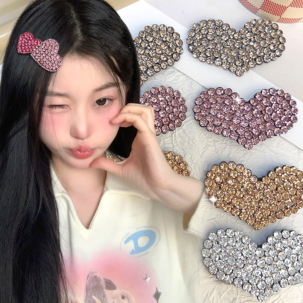 เต็มเพชรรักด้านคลิป-ส่องแสง พลอยเทียม กิ๊บติดผม-กิ๊บปังคลิปBBคลิป-หวาน,สไตล์เกาหลี-สําหรับสาว-หน้าผากบังเกอร์คลิป-ผู้หญิงอุปกรณ์ผม