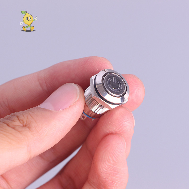 [mozh] 12 มม. 12V Latching Push Button โลหะสีดํา LED Power Momentary กันน้ํา. [TH] - รูปที่ 4