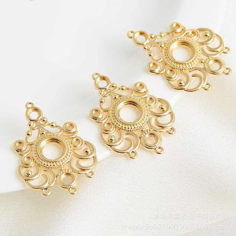 10ชิ้นย้อนยุคมีรูพรุนจี้ทําเองเครื่องประดับโบราณต่างหูพู่อุปกรณ์เครื่องประดับขายส่ง27 * 40มิลลิเมตร