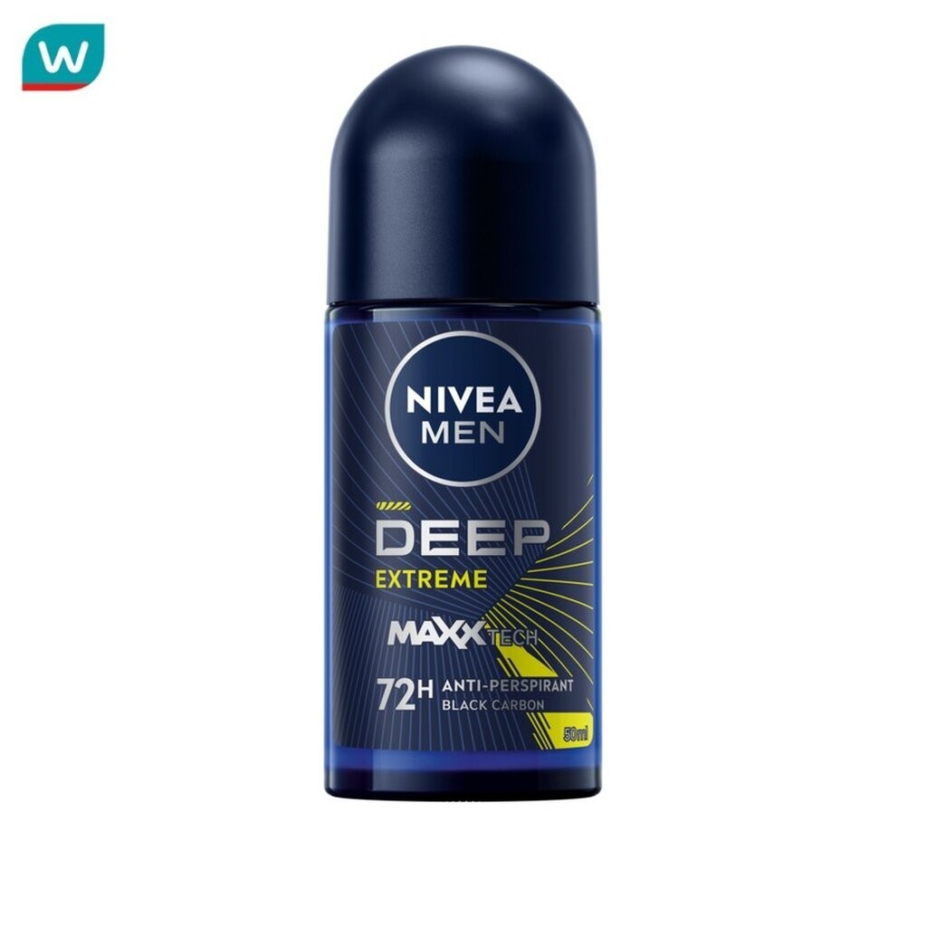 NIVEA นีเวีย เมน โรลออน ดีพ เอ็กซ์ตรีม 50 มล. โรลออน ลดเหงื่อ ระงับกลิ่นกาย