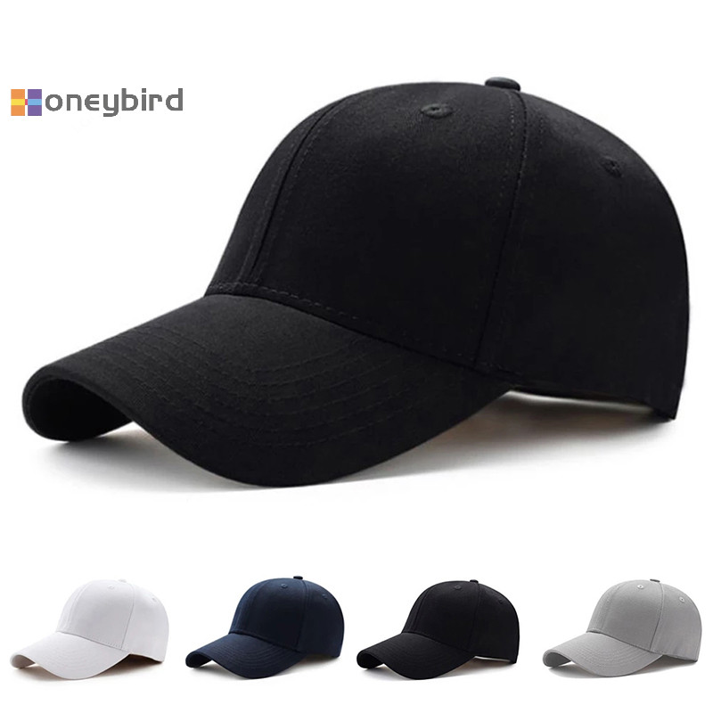 Honeybird หมวก Unisex ธรรมดาโค้ง Sun Visor หมวกกลางแจ้งกันฝุ่นเบสบอลสีทึบแฟชั่นหมวกพักผ่อนแบบปรับได้ผู้ชายผู้หญิง