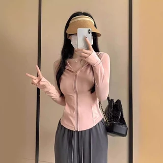 เสื้อกันแดดผู้หญิง เสื้อแขนยาวกันแดด มีฮู้ด ยืดหยุ่นและเข้ารูปสวยงาม พร้อมส่ง