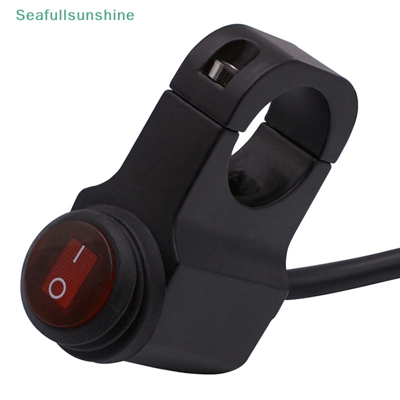 Seaf> 1PC อลูมิเนียมอัลลอยด์ 12V อุปกรณ์เสริมรถจักรยานยนต์เปิด/ปิดไฟหน้ากันน้ําหมอกจุดแสงแฮนด์รถจักรยานยนต์ได้ดี