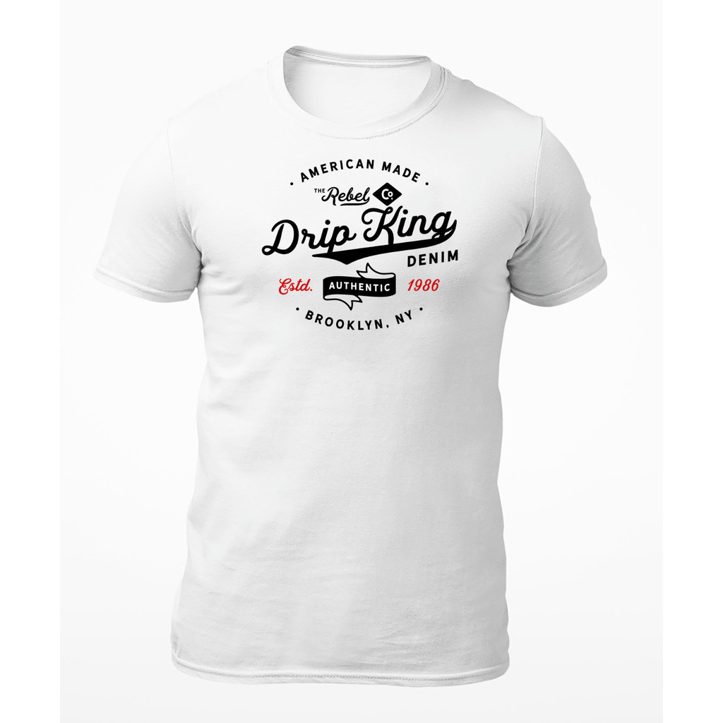 Drip King Denim - The Rebel Co.- เสื้อยืดผู้ชาย - เสื้อยืดบุรุษ