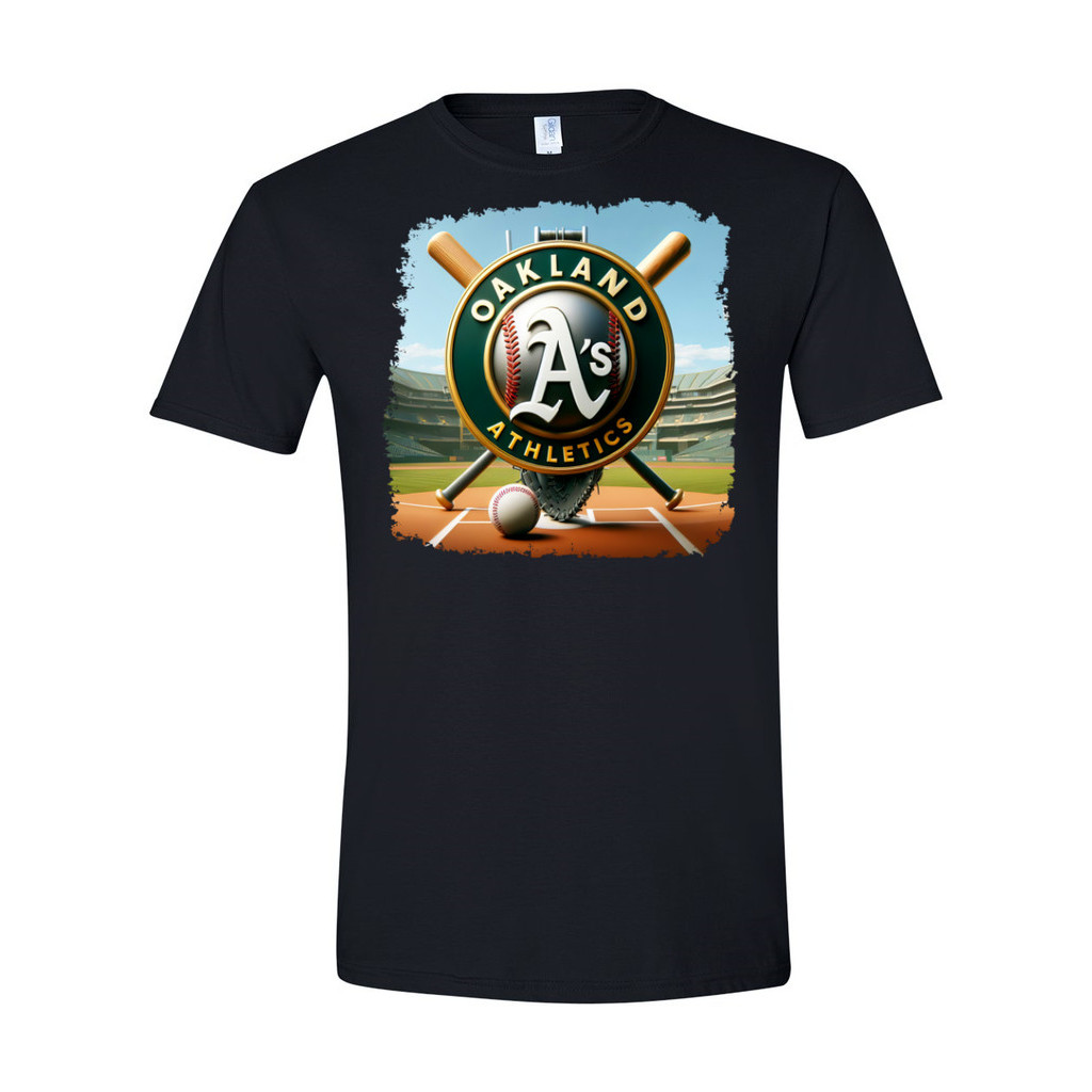 เสื้อยืดผู้ใหญ่โลโก้กราฟิก Oakland Athletics , !