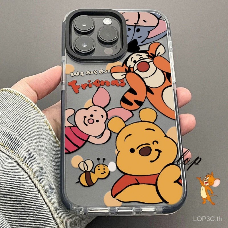 เคสโทรศัพท์มือถือแบบแข็ง กันกระแทก ลายการ์ตูนหมีพูห์น่ารัก แฟชั่น สําหรับ iPhone 7 8 Plus XS XR X XS max 11 12 13 14 15 Pro max 12 Pro 13 Pro max 14 Pro Max เคสป้องกัน