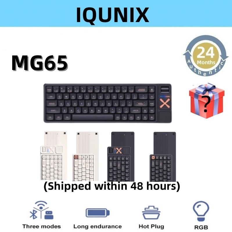 Iqunix MG65 series low switch mechanical keyboard ไร้สายสามโหมดเข้ากันได้กับ Mac แท็บเล็ต office เกมบางเฉียบ