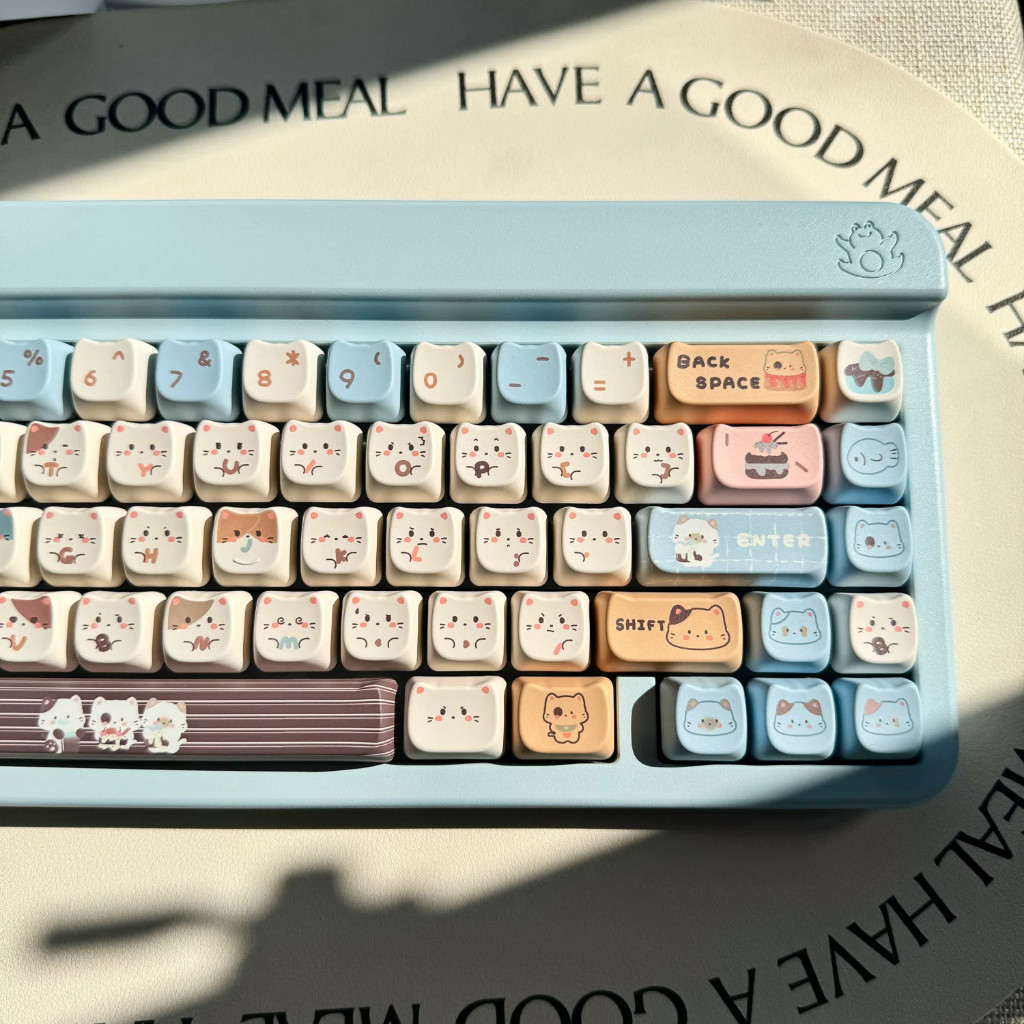 Sea salt Cat Keycap MAO ความสูง 141 คีย ์ PBT Caps สําหรับคีย ์ บอร ์ ดแบบกลไกอะนิเมะส ่ วนบุคคล keycaps