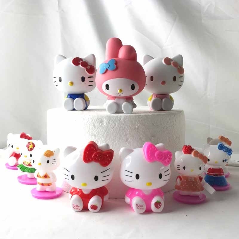 3 ชิ้น/เซ็ตน่ารักการ์ตูน Hello Kitty melody เค้กวันเกิดแฮปปี้เครื่องประดับตกแต่งเค้กวันเกิด