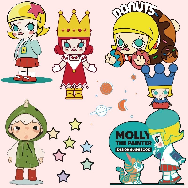 Popmart การถ่ายเทความร้อน Molly สติกเกอร์ปั๊มร้อนล้างทําความสะอาดได้ DIY กางเกงยีนส์เสื้อยืดกระเป๋าเป้สะพายหลังตกแต่งสร้างสรรค์