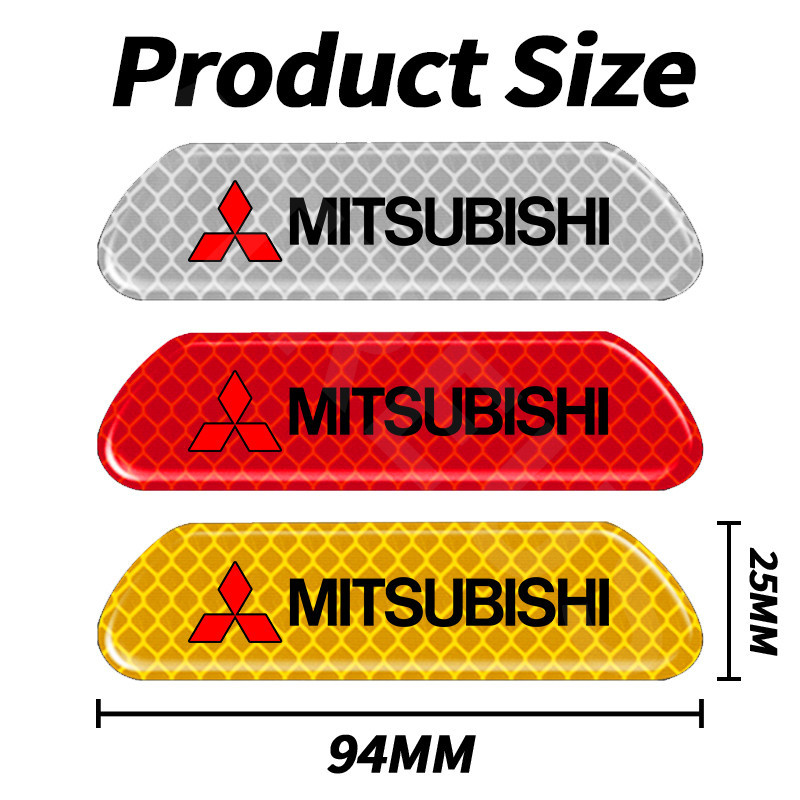 4พีซี Mitsubishi สติกเกอร์เรืองแสง คําเตือนความปลอดภัยในรถยนต์ แบบสากล เทปเปิด สะท้อนแสงสูง for Mitsubishi Xpander Cross Triton Grandis Attrage Mirage Outlander Xforce Pajero Sport ASX - รูปที่ 2