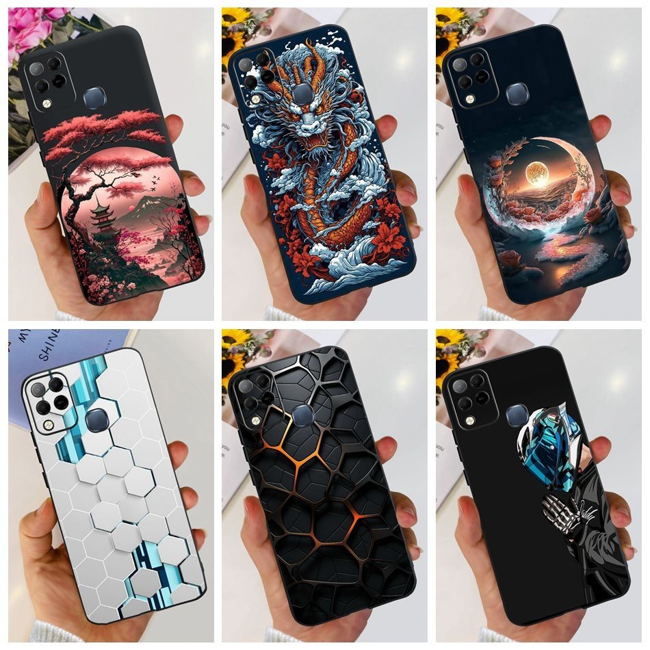 Infinix Hot 10S 10T กรณี Infinix Hot10S NFC Hot10T X689C X689 X689B X689D 2024 ใหม่แฟชั่นรูปแบบซิลิโคนนุ่ม TPU เคสโทรศัพท์