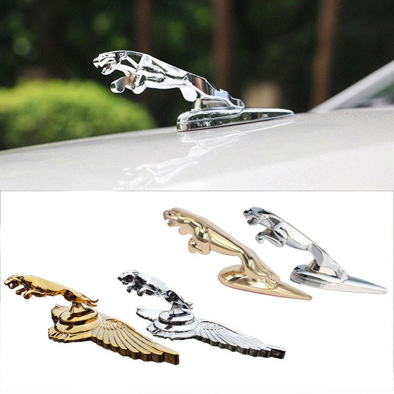 3D รถด้านหน้า Hood โลหะป้ายสัญลักษณ์สติกเกอร์ตกแต่งสําหรับ Jaguar XF2008 XF2009 XJS XJ8 XType XE STy