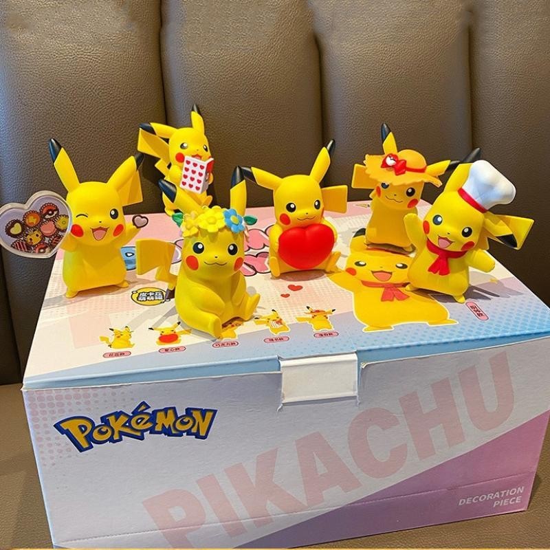 Pokémon Pokémon Cute Pikachu Mystery Box Figure Toy Car Desktop Jewelry20240620