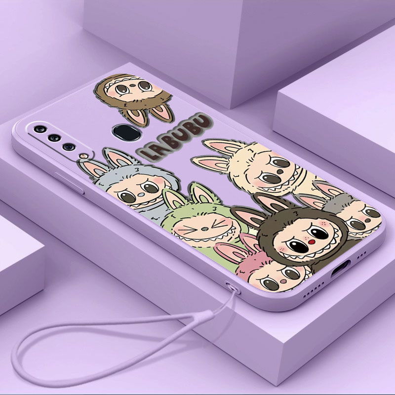 ปลอก Huawei Y6P Y7 Pro 2019 Y6s Y7A Y7P Y9 Prime 2019 Y9 2019 เคสโทรศัพท์พร้อมเชือกเส้นเล็กความงามซิลิโคน TPU Soft Shell น่ารักการ์ตูน Labubu อะนิเมะออกแบบใหม่กันกระแทกกรณี