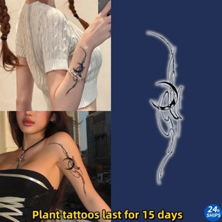 รอยสักลายดวงจันทร์ยาวน่ารักสาวแขนพืชสักสติกเกอร์รอยสักกันน้ํ…