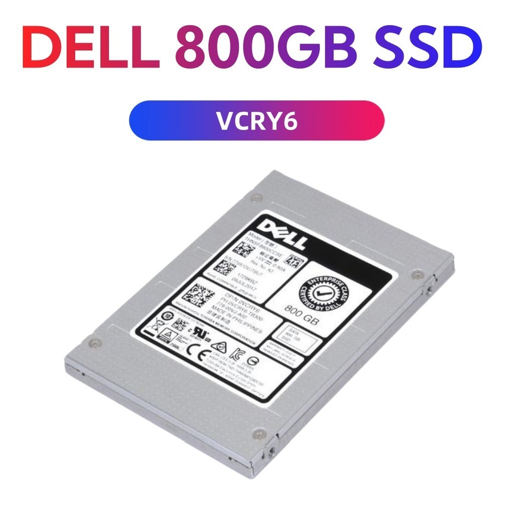 Vcry6 DELL 800GB ใช้ผสม 2.5 "SATA 6GBPS SSD 0VCRY6 THNSSF8800CCSE รวดเร็วและทนทาน