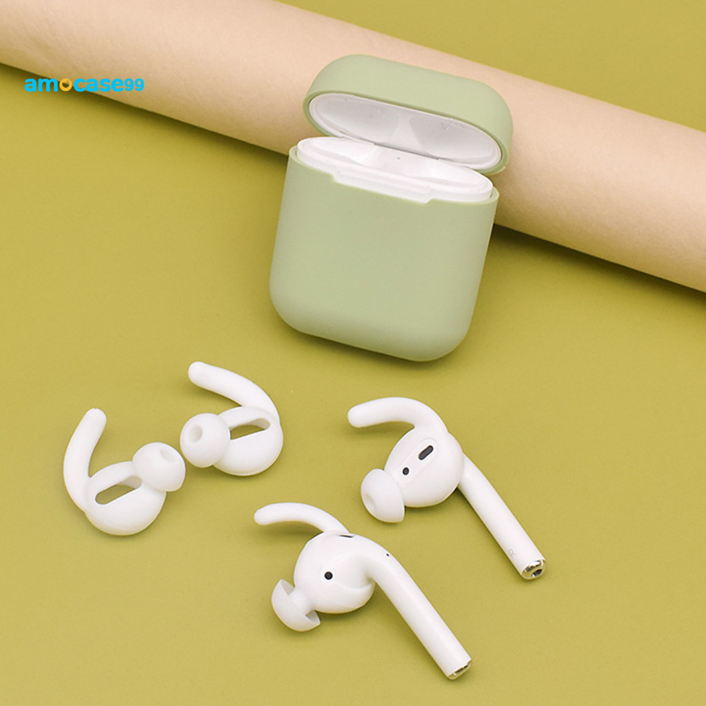 Amocase99 2 ชิ้น Mini Anti-lost ล้างทําความสะอาดได้ซิลิโคนนุ่มแผ่นรองหูฟังสําหรับ AirPods 1/2