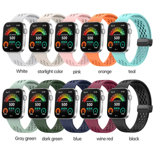 สำหรับนาฬิกา Huawei Watch Fit 3/4/5/ Fit 4 Pro/ 5 Pro สายซิลิโคน ระบายอากาศและเหงื่อ แถบแม่เหล็กพับ Huawei Watch Fit 5