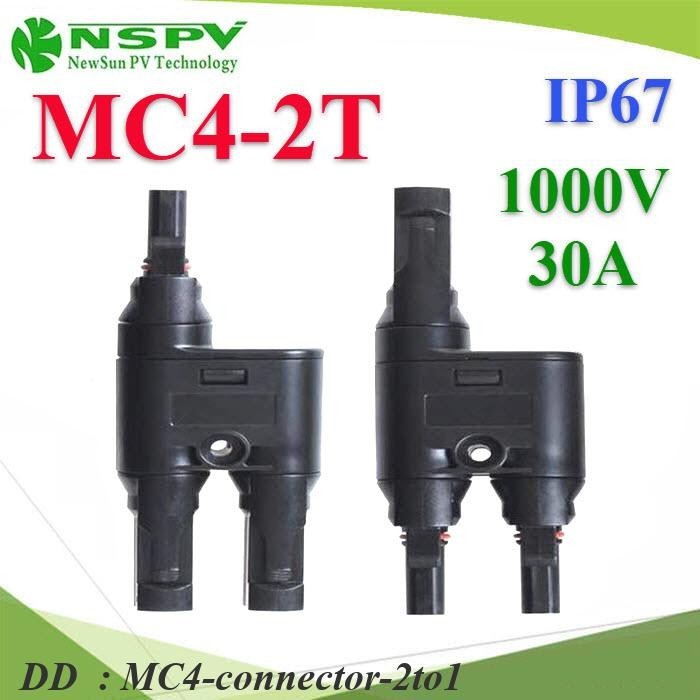 MC4-connector-2to1 ข้อต่อสายไฟโซลาร์เซลล์ MC4 กันน้ำ DD